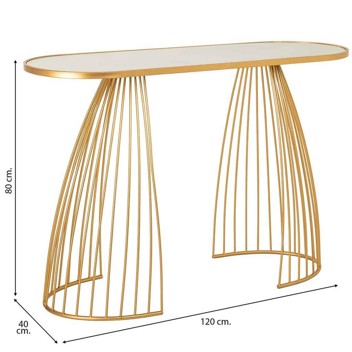 KONSOLENTISCH aus Metall, 120x40x80cm - Goldfarben, Metall (42/122/82cm) - Wanderlust