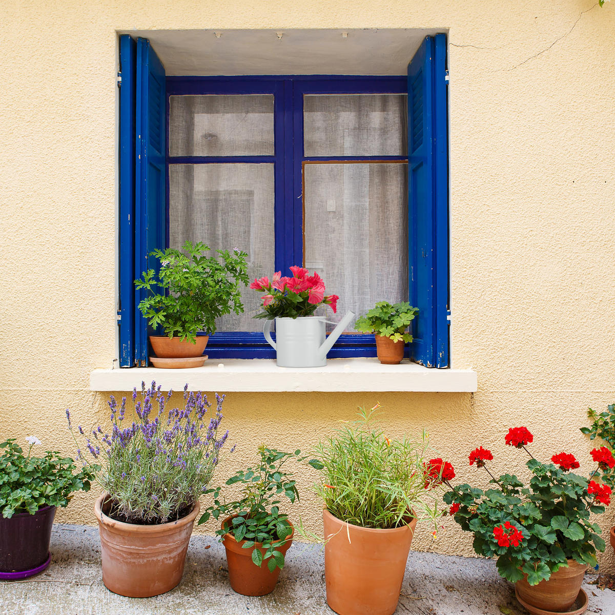 GIESSKANNE - Weiß, Metall (28.5/14/13cm) - Relaxdays