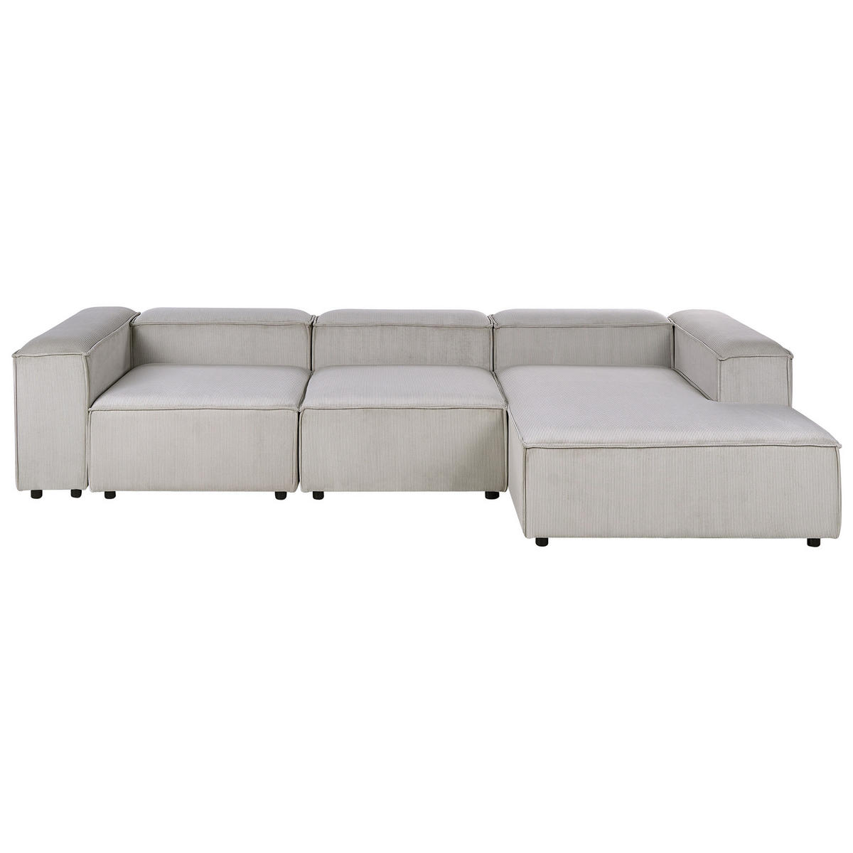 ECKSOFA Modul 4-Sitzer Cord Taupe linksseitig Ardal - Taupe, Textil (326/180cm) - Beliani