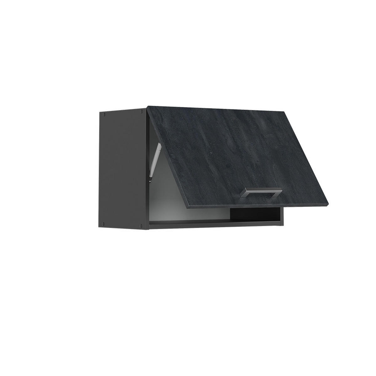 HÄNGESCHRANK R-Line Schwarz Beton 60 cm Flach - Anthrazit/Schwarz, Holzwerkstoff (60/40/31cm) - Vicco