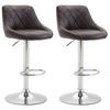 BARHOCKER Lazius, 2er Set, Gestell Metall in Chromoptik, Kunstleder Braun - Chromfarben/Braun, Kunststoff/Textil (46/100/49cm) - TPFLiving