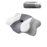 NACKENKISSEN ，Ergonomisches , 60x40x13cm - Dunkelgrau/Weiß, Textil (60/40cm)