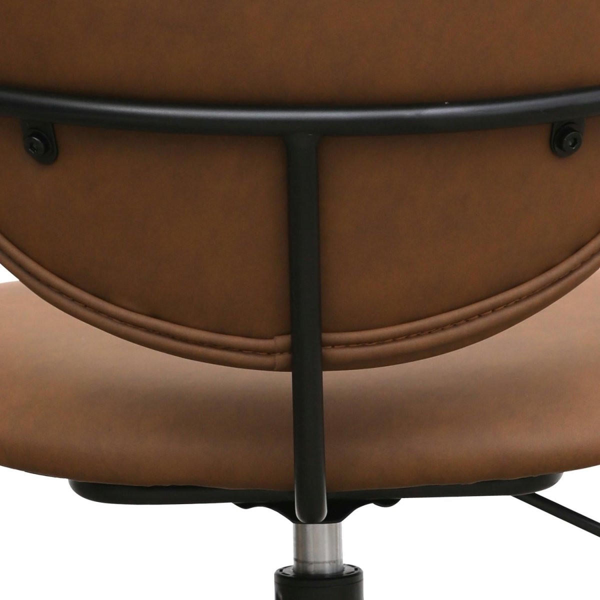 DREHSTUHL höhenverstellbar in Kunstleder Dunkelbraun - Schwarz/Braun, Textil/Metall (54/71/57cm) - Furnhouse