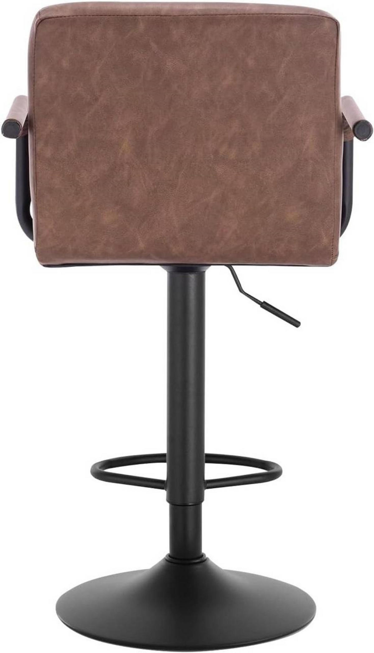 BARHOCKER drehbar, Antiklederoptik, Dunkelbraun - Dunkelbraun/Schwarz, Textil/Metall (51/90/37cm) - Woltu