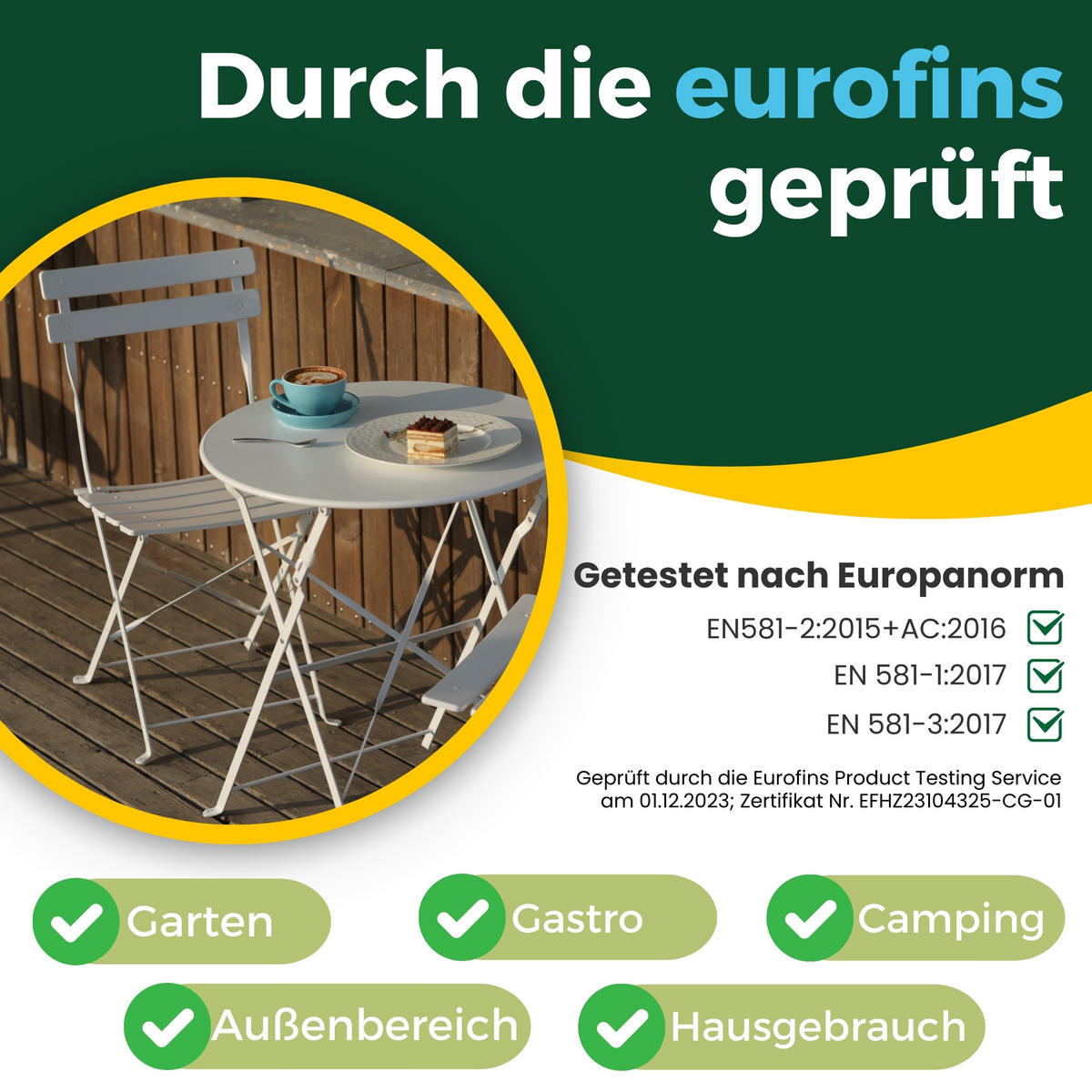 BISTRO SET Weiß - Weiß, Metall - Albatros