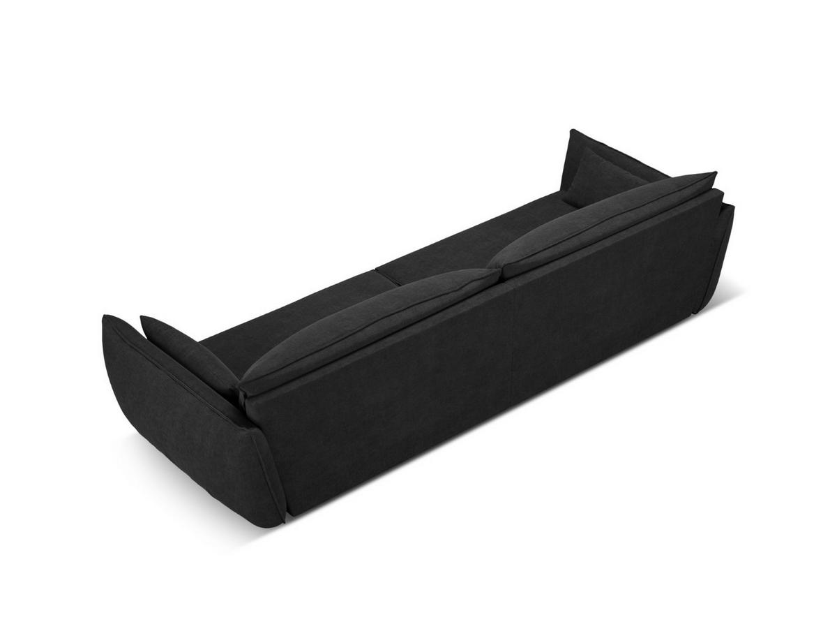 SOFA Kaelle aus Chenille-Stoff schwarz 4 Sitzplätze - Schwarz, Textil (110/85/248cm) - Micadoni