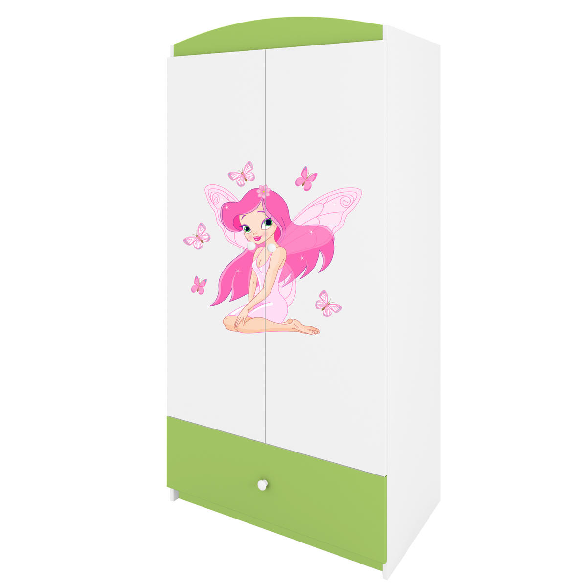KINDERKLEIDERSCHRANK Elfe I - Grün, Holzwerkstoff (90/175/52cm) - RAUMHIRSCH FURNITURE