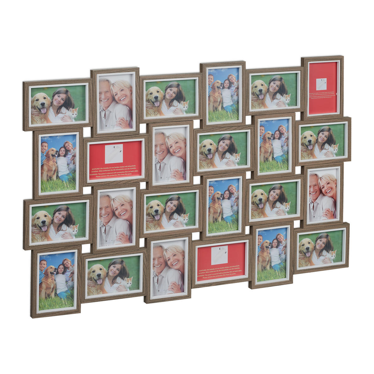 BILDERRAHMEN-COLLAGE - Braun, Holzwerkstoff/Kunststoff (91/61.5/2cm) - Relaxdays