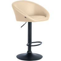 BARHOCKER OSLO Creme Kunstleder Schwarz - Creme, Leder/Metall (55/86/51cm) - DELUKE