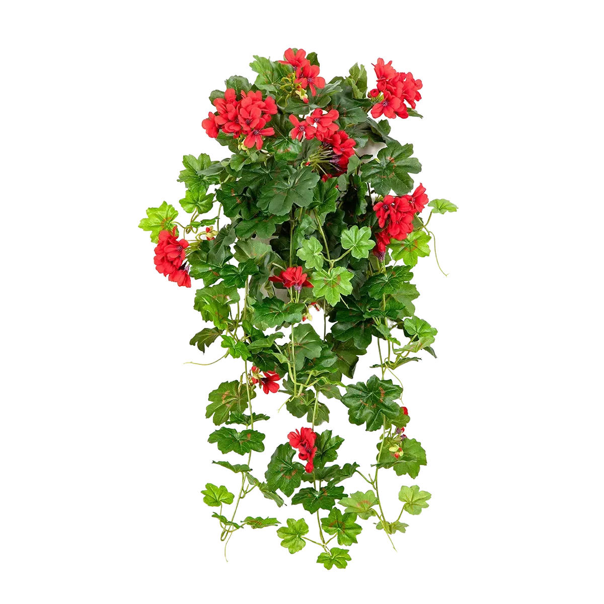 GERANIEN Künstliche Hänge-Geranie - Alessio 72 cm - Rot, Kunststoff (72cm) - aplanta