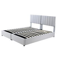 STAURAUMBETT 180/200 cm DE-01774, in Grau, mit hydraulischem Stauraum und 2-in-1-Funktion - Grau, Metall (180/200cm) - ComfortXL