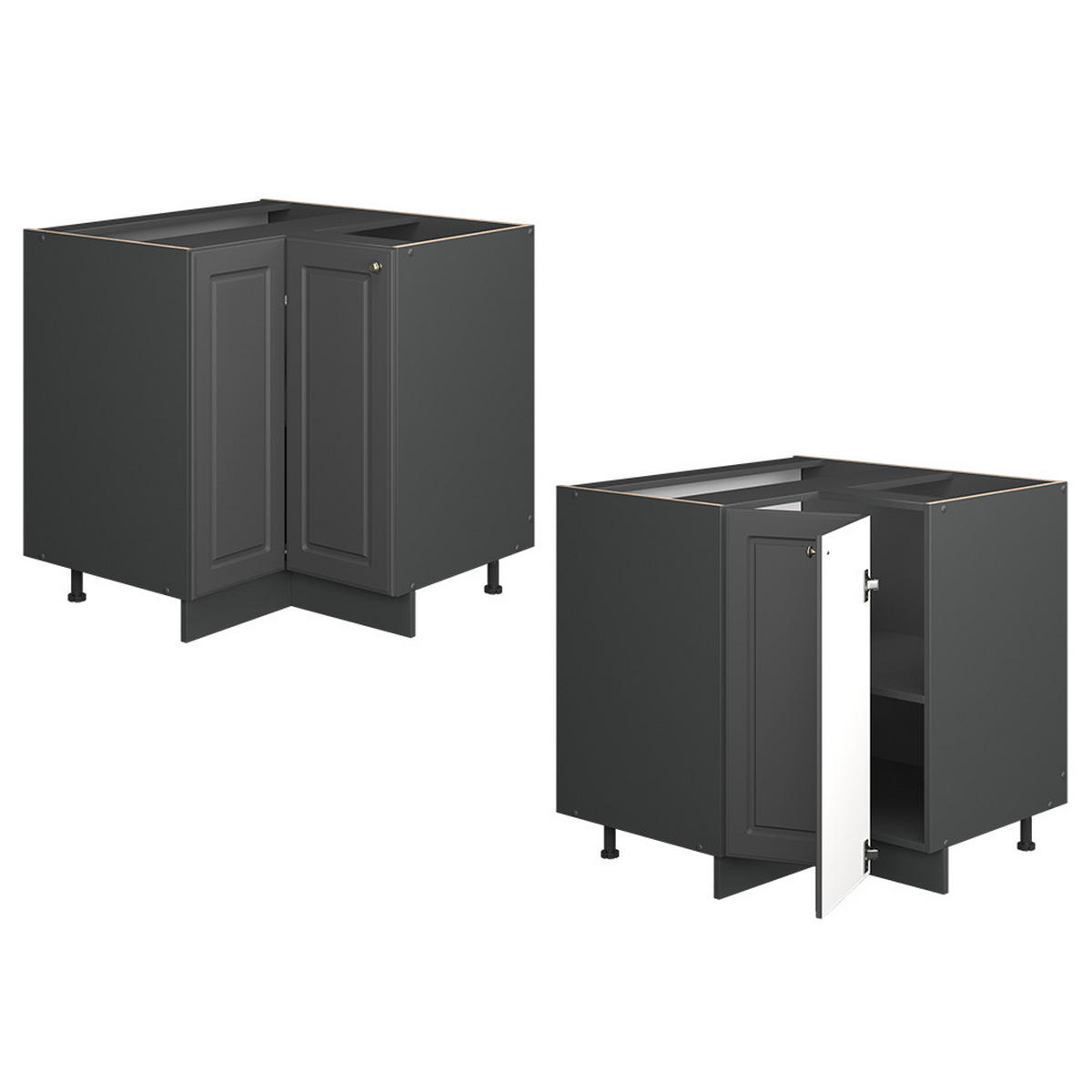 ROHOVÁ SKŘÍŇKA Fame-Line Anthrazit-Gold Landhaus - antracitová, kompozitní dřevo (80.5/82/60cm) - Vicco