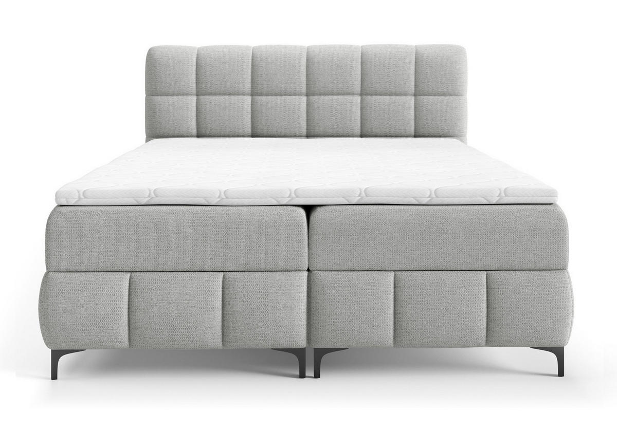 BOXSPRINGBETT 160x200 Altessa mit Bettkasten, Matratze, Topper, Hellgrau - Hellgrau, Holz/Textil (160/200cm) - Emporius