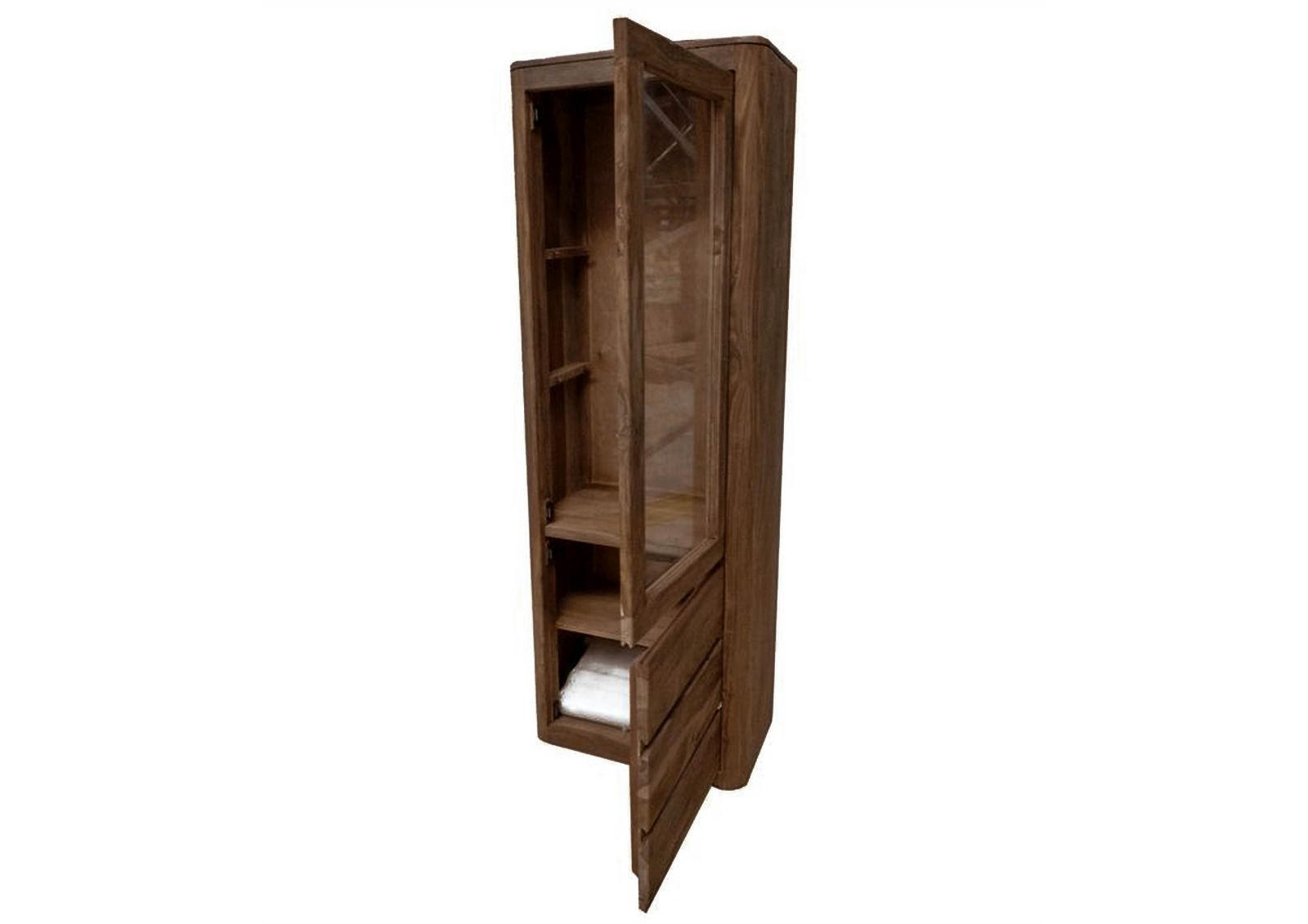 Massivmoebel24 Vitrine Dunkelbraun 70x202x40 cm