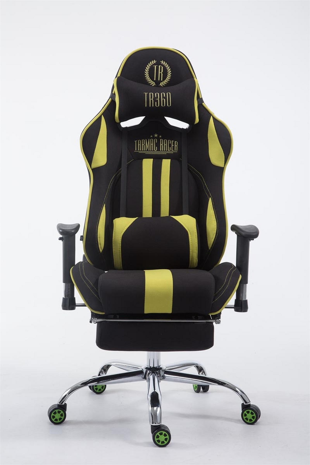 GAMINGSTUHL Limitless-2, Stoff mit Fußablage Schwarz/Grün - Grün, Textil/Metall (70/135/58cm) - TPFLiving