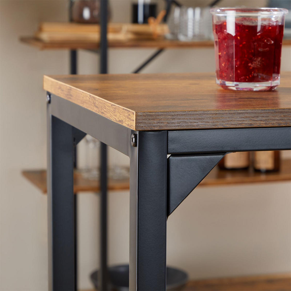 BARTISCH BRAGA - Dunkelbraun/Schwarz, Holzwerkstoff/Metall (110/92/40cm) - CARO-Möbel