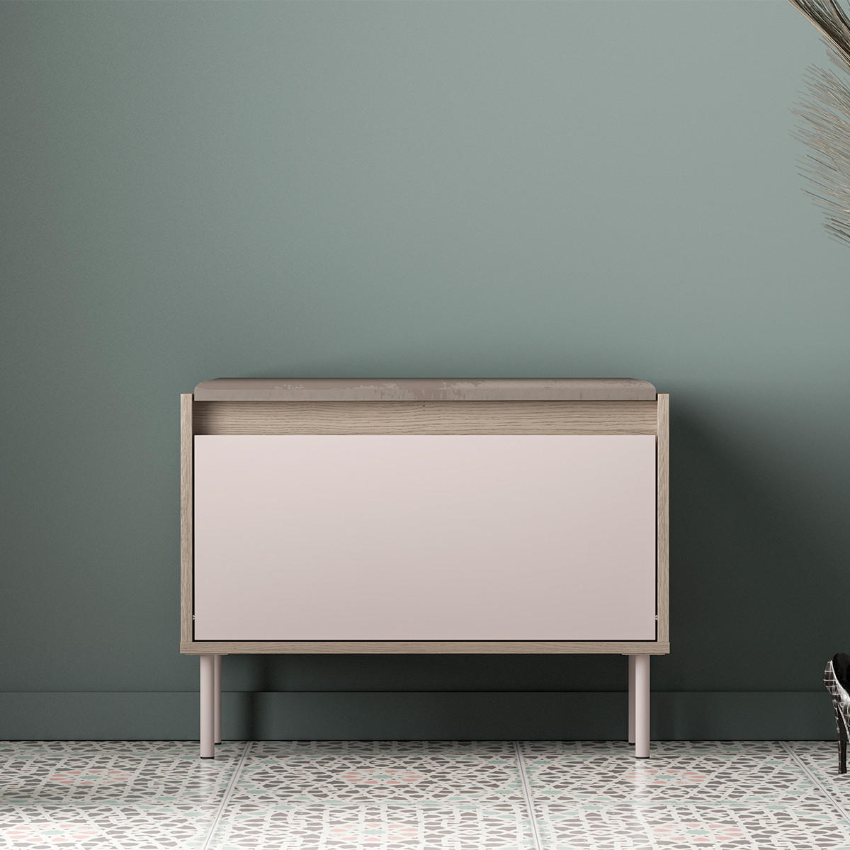 BOTNÍK Alos Kašmír a dřevo - béžová, kompozitní dřevo (69/55/34cm) - Petits-meubles