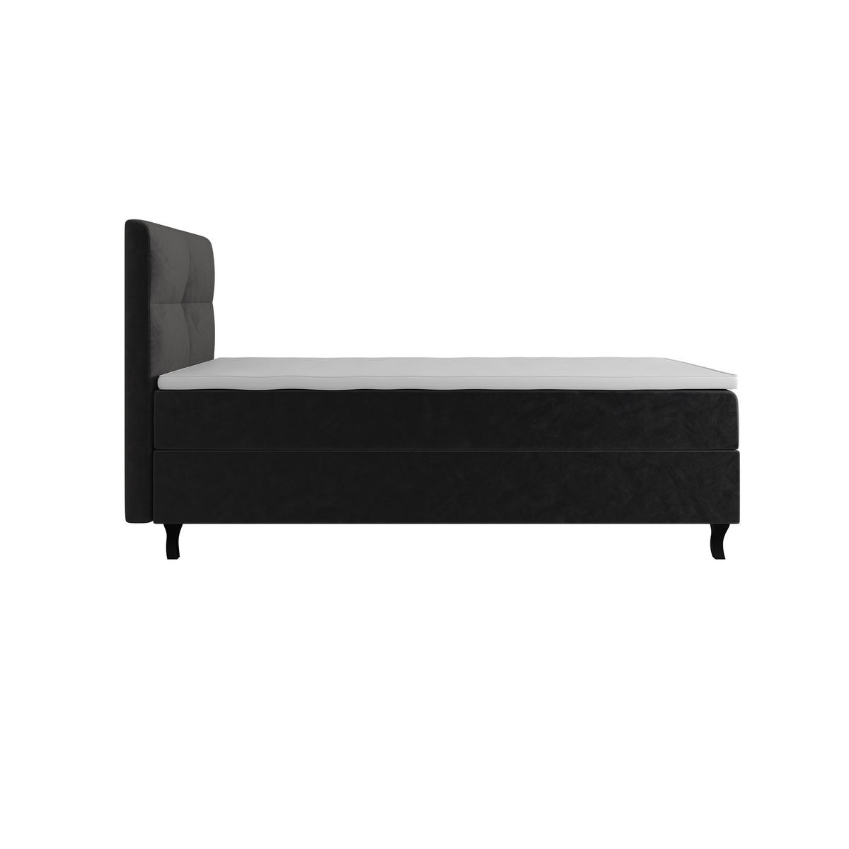 BOXBETT LIMBA mit Matratze H3 und Topper 80x200 Monolith 97 - Dunkelgrau, Holz/Textil (80/200cm) - Bedante