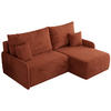 ECKSCHLAFSOFA ARPA L Orange Plüsch - rechts - Schwarz/Orange, Kunststoff/Textil (150/198cm) - MKS