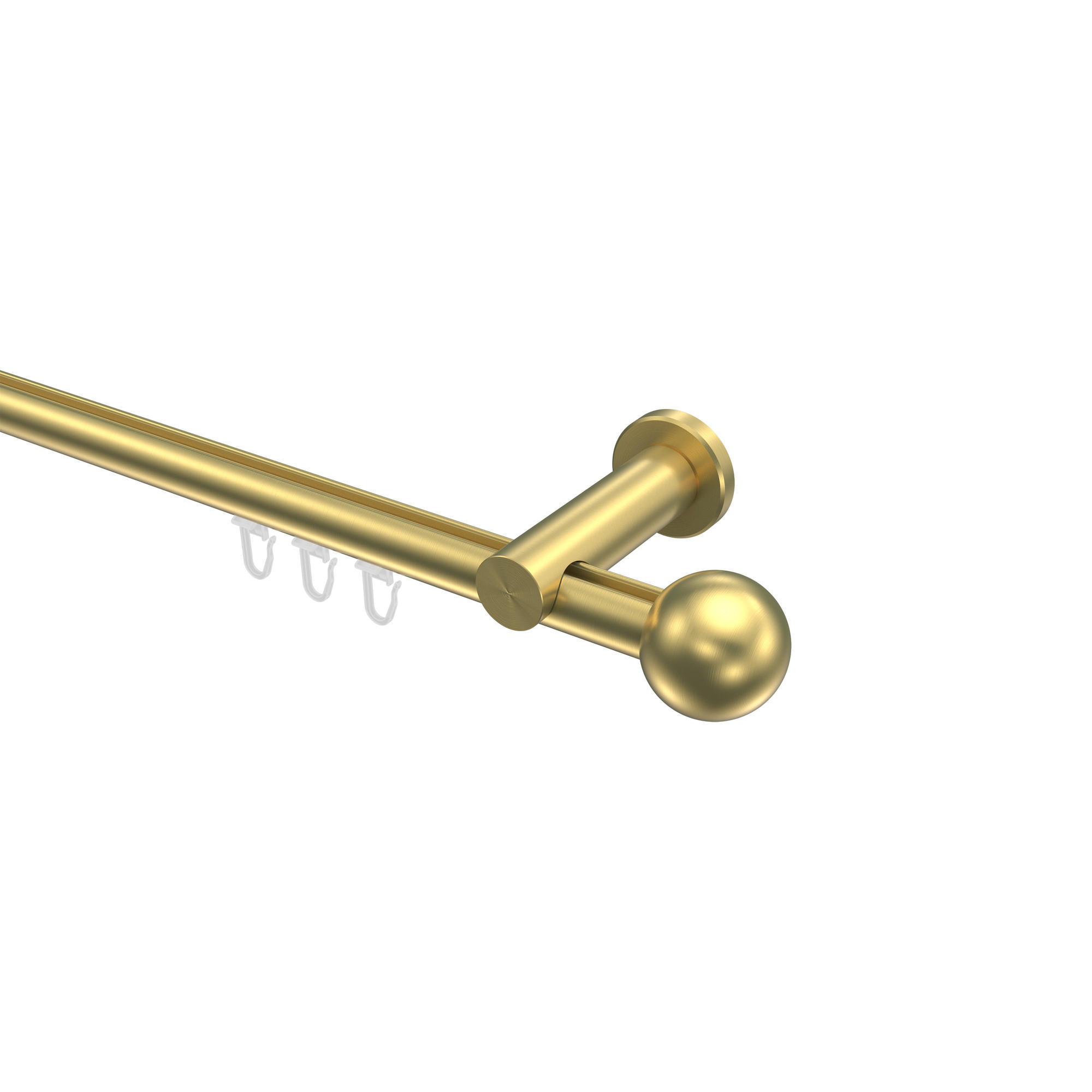 GARDINENSTANGE INNENLAUF Platon Luino 180 cm, 1-läufig, 20 mm Ø Messing-Optik - Messingfarben, Metall (180cm) - INTERDECO