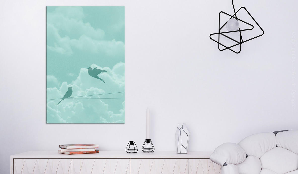 KUNSTDRUCK Grün 60/90 cm - Grau/Grün, Textil (60/90cm) - KUNSTLOFT