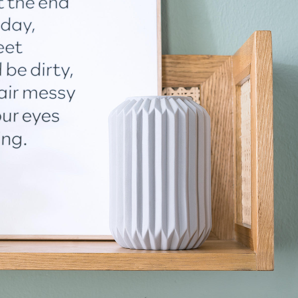 WANDREGAL - Wiener Geflecht / Echtholzfurnier - Eichefarben, Naturmaterialien (80/24/22cm) - home24