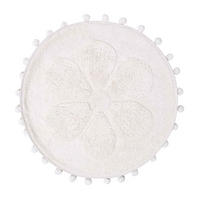 BADEMATTE Blume rund 60 cm, Baumwolle - Weiß, Textil (60/60cm) - Homescapes