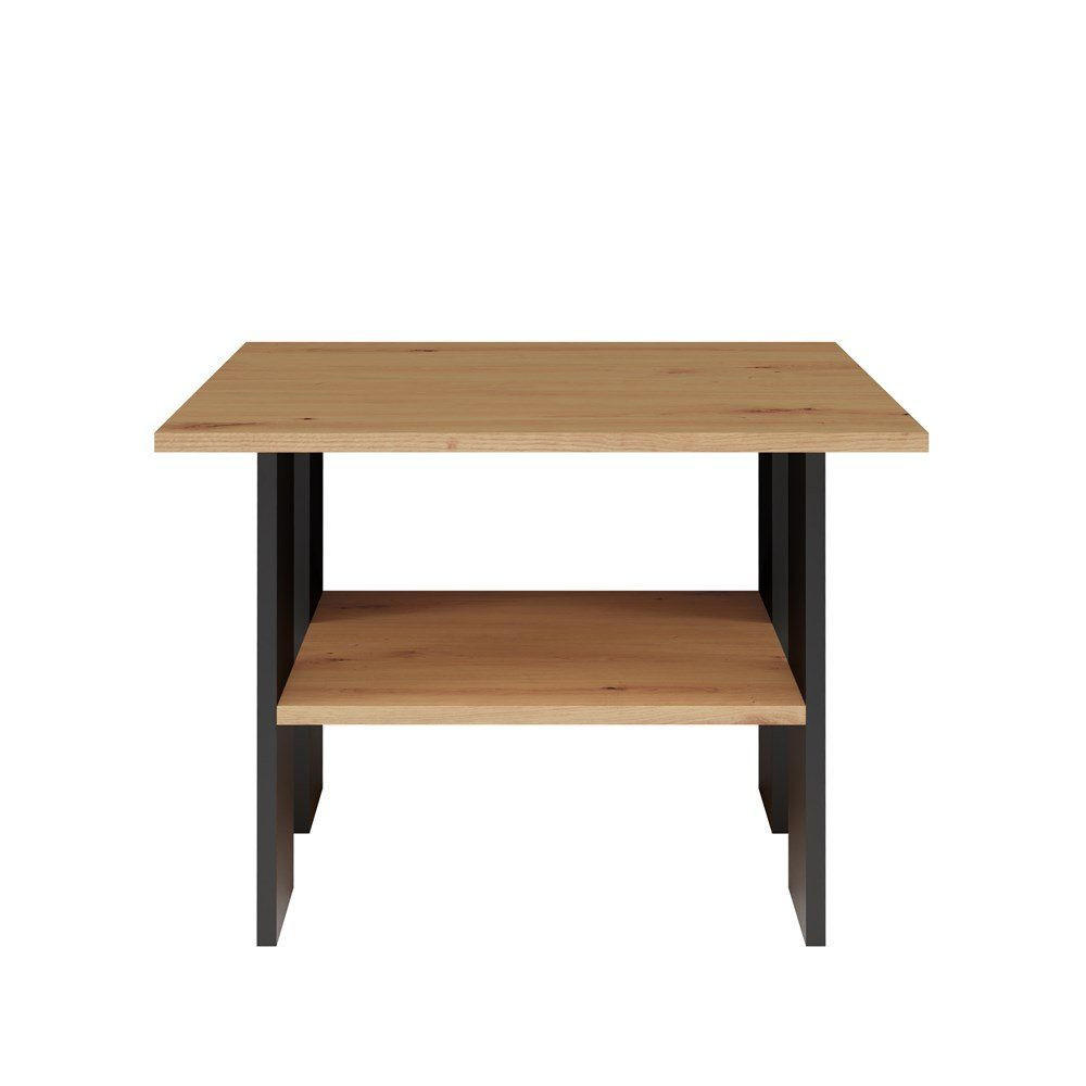 COUCHTISCH MODERNA Spanplatte Artisan Eiche/Mattschwarz 60x60x45 cm - Eiche Artisan, Holzwerkstoff (60/60/45cm)