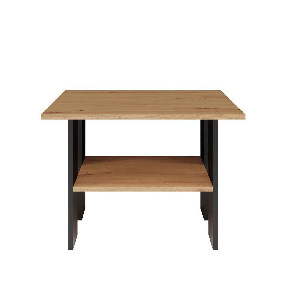 COUCHTISCH MODERNA Spanplatte Artisan Eiche/Mattschwarz 60x60x45 cm - Eiche Artisan, Holzwerkstoff (60/60/45cm)