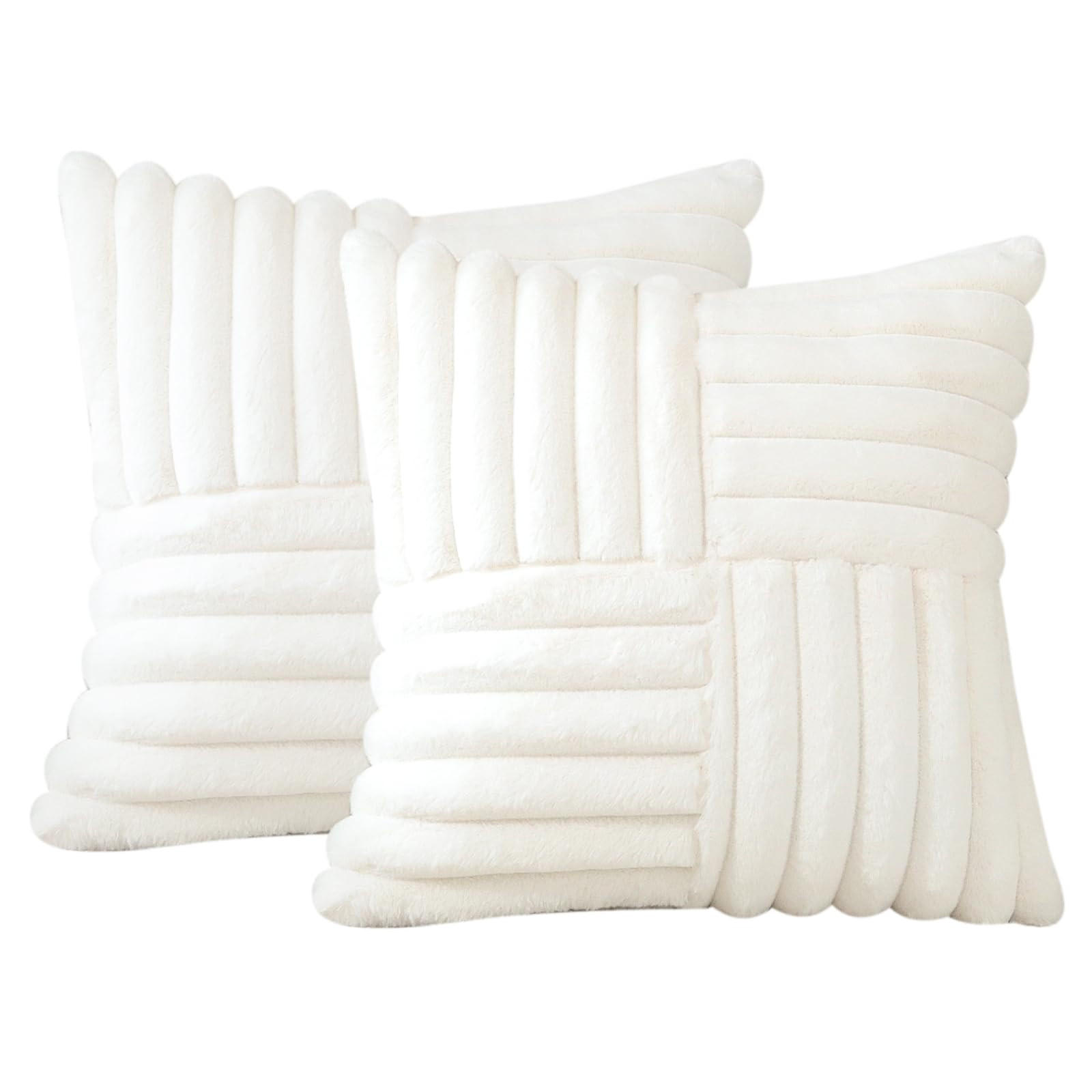 KISSENHÜLLE UNI Plüsch & Samt 45/45 cm - Weiß, Textil (45/45cm) - Kaket