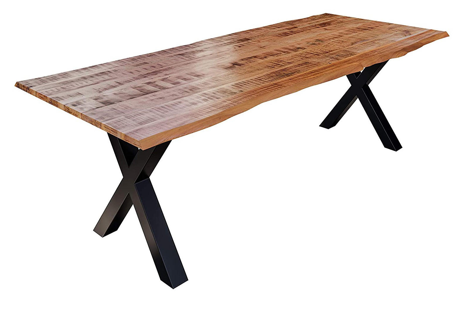 ESSTISCH DORA X - Beige/Schwarz, Holz/Metall (100/240/77cm) - SAM