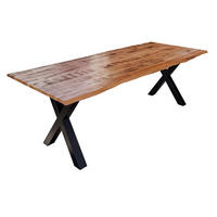 ESSTISCH DORA X - Beige/Schwarz, Holz/Metall (100/260/77cm) - SAM
