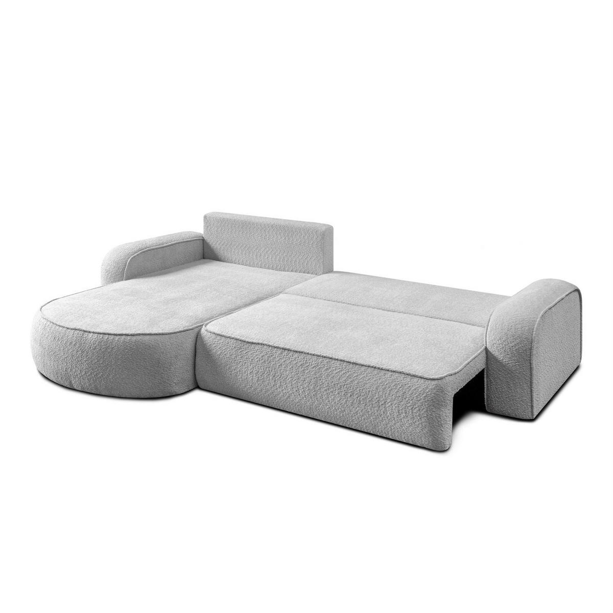 Eckcouch VENUS II mit Bettkasten, Coral 75 - Hellgrau, Textil (275/178cm) - Lookway