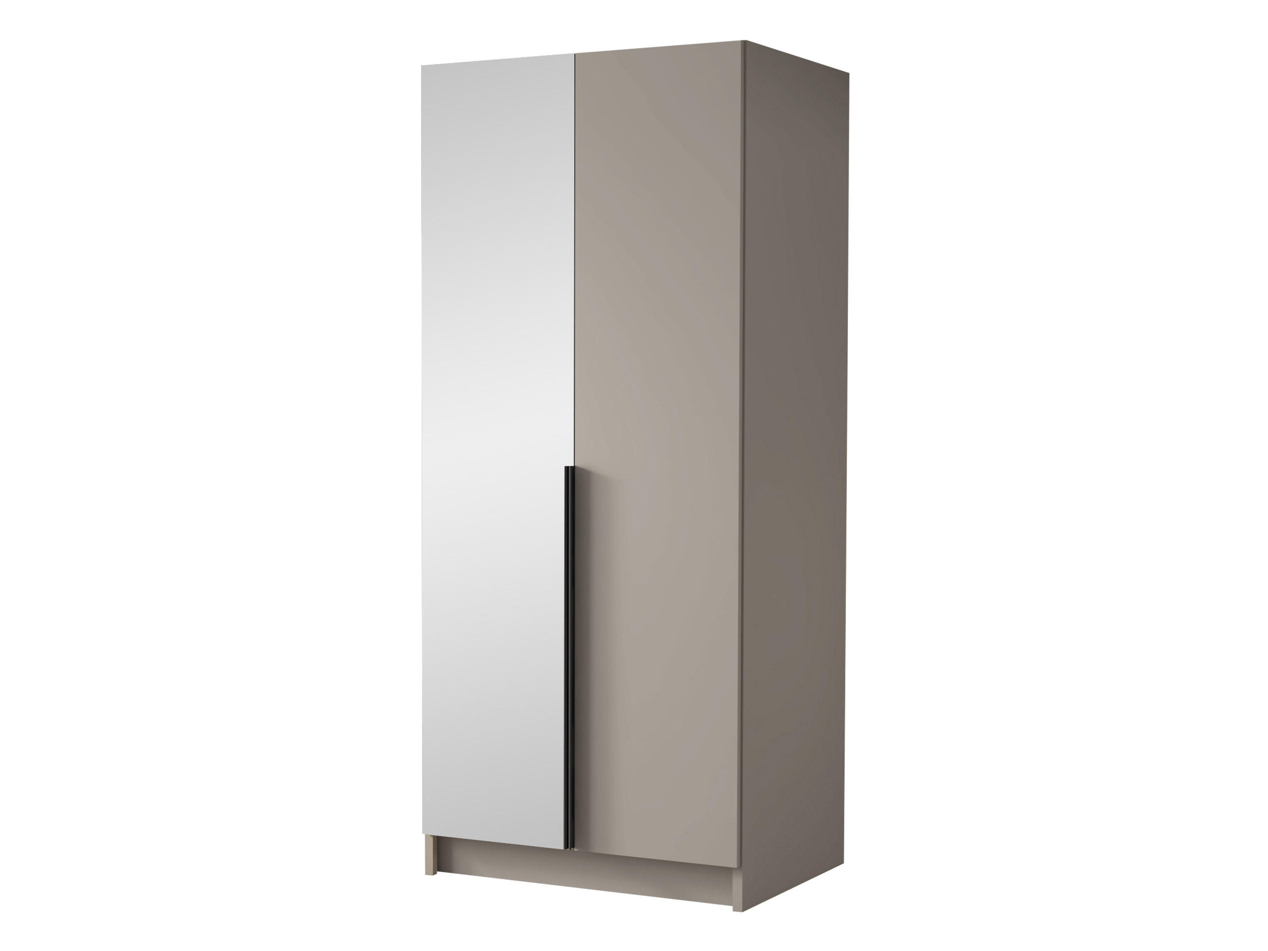 KLEIDERSCHRANK Bono II - Kaschmir/Schwarz, Holzwerkstoff/Metall (100/215/58cm) - MIRJAN24