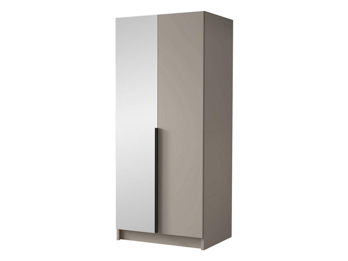 KLEIDERSCHRANK Bono II - Kaschmir/Schwarz, Holzwerkstoff/Metall (100/215/58cm) - MIRJAN24