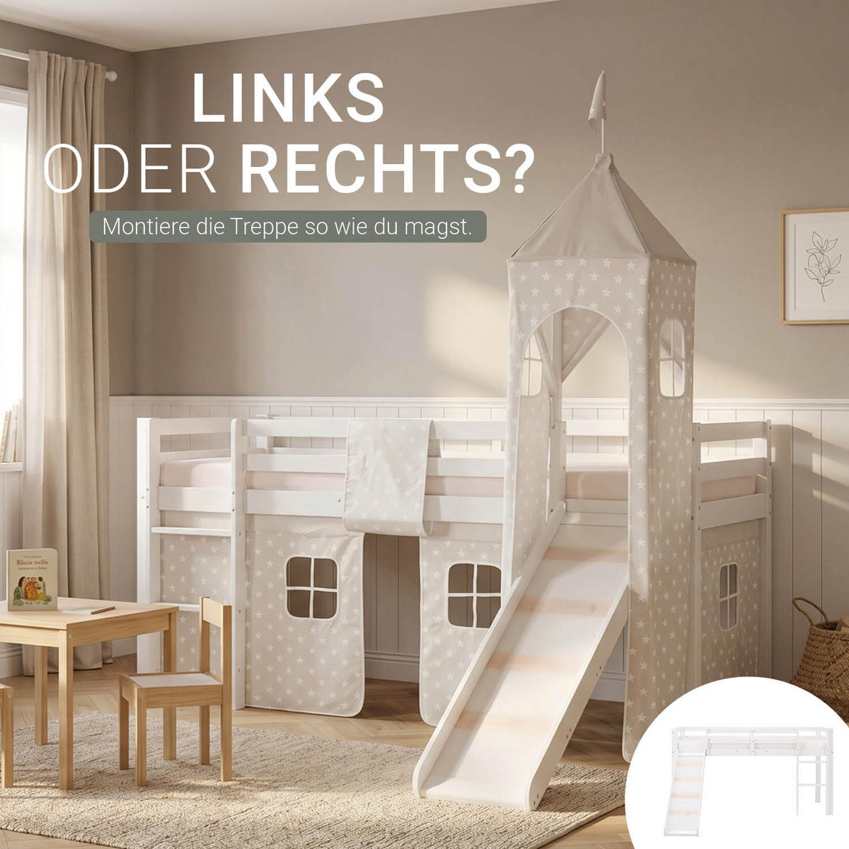 HOCHBETT 90/200 cm in weiß mit Lattenrost - Weiß, Holz - Homestyle4u