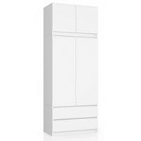 KLEIDERSCHRANK Weiß 90x51x234 cm - Weiß, Holzwerkstoff (90/234/51cm) - Akord