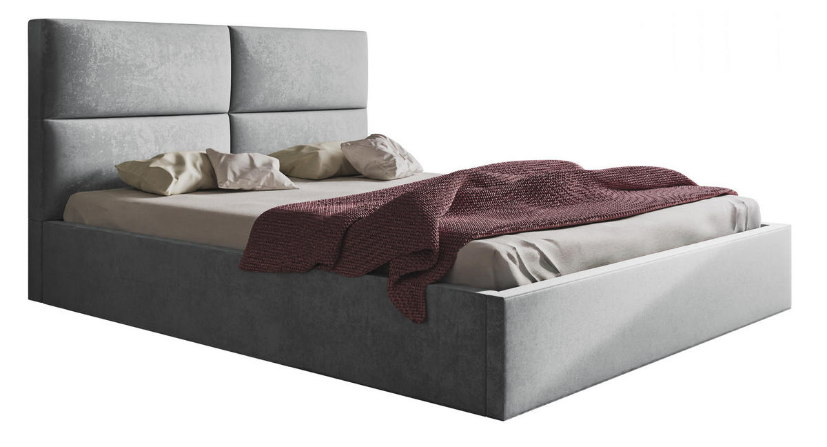 POLSTERBETT 180x200 Terra mit Bettkasten, Hellgrau - Hellgrau, Holz/Textil (180/200cm) - Emporius