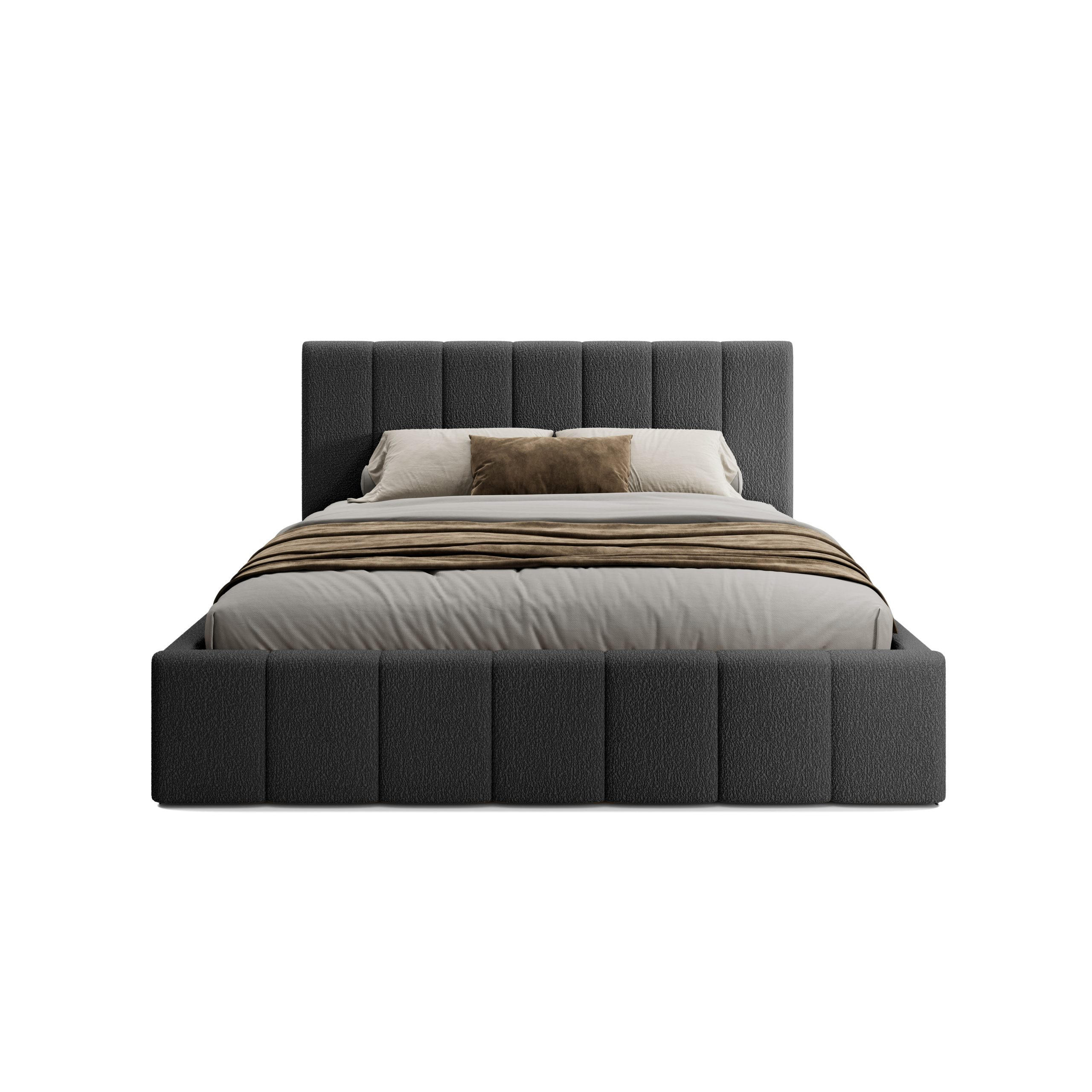 POLSTERBETT Doppelbett Handorf 140x200 cm Schwarz - Schwarz, Textil (140/200cm) - Fedve