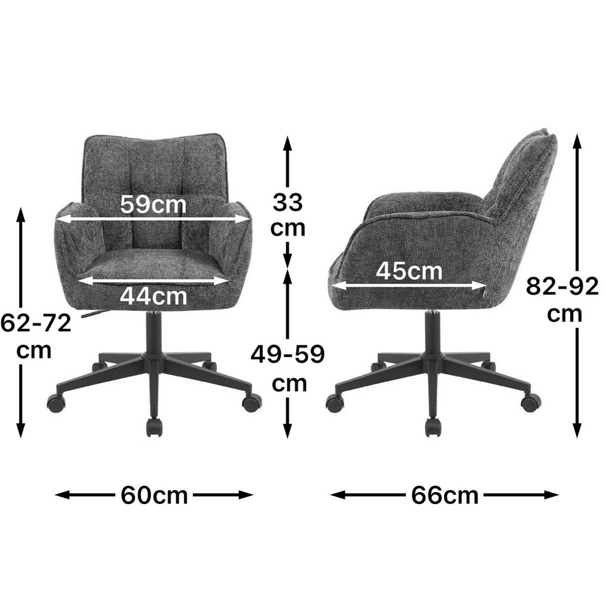 BÜROSTUHL Mika-Sven - Schwarz/Grün, Textil/Metall (59/81/66cm) - DUBI Möbel