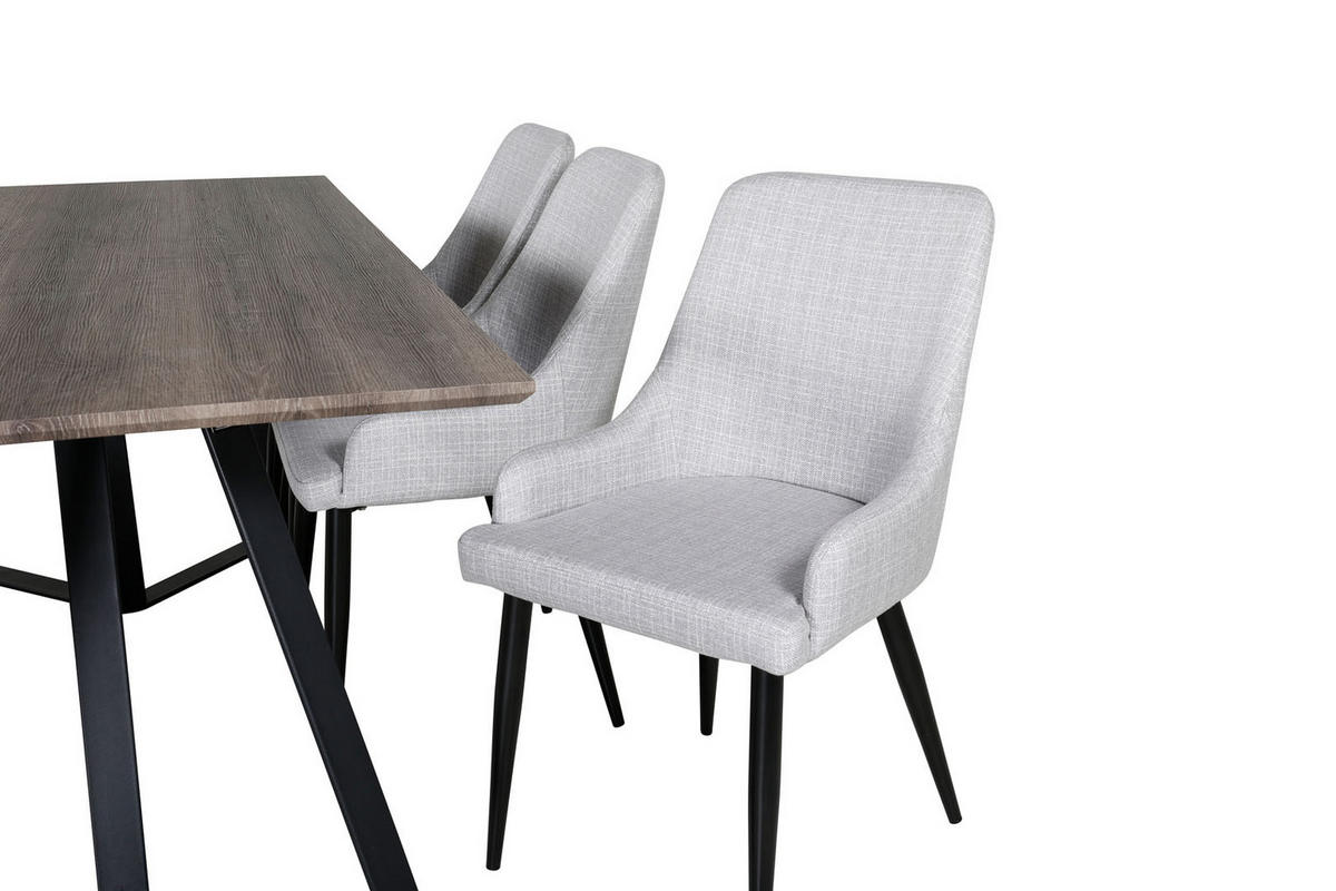TISCHGRUPPE Hellgrau - Hellgrau, Holzwerkstoff (90/75/180cm) - ebuy24