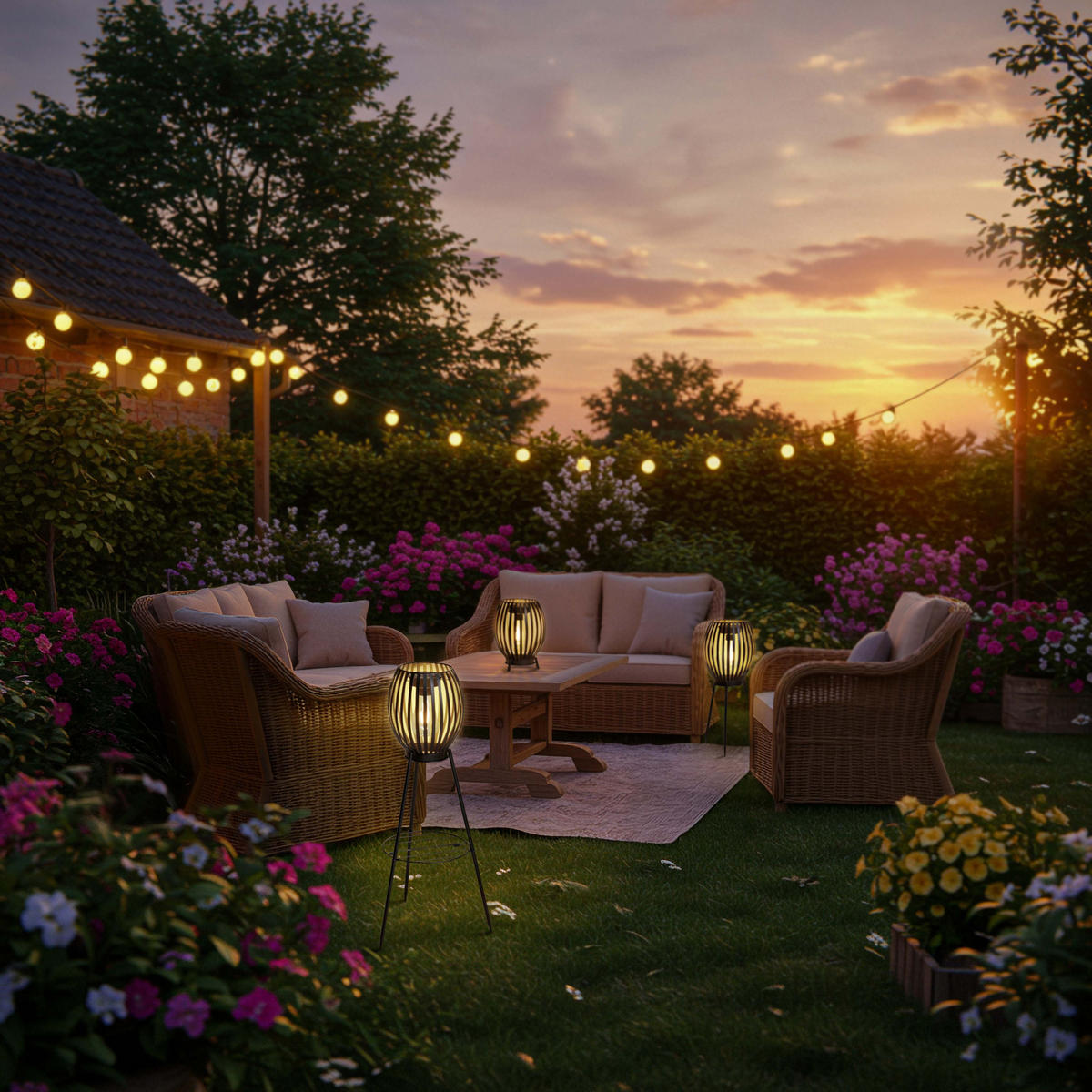 LED-SOLAR-STEHLEUCHTE - warmweißes Licht mit Dämmerungssensor für Außenbereich, vielseitig nutzbar - Schwarz, Kunststoff (18/68/18cm) - Northpoint