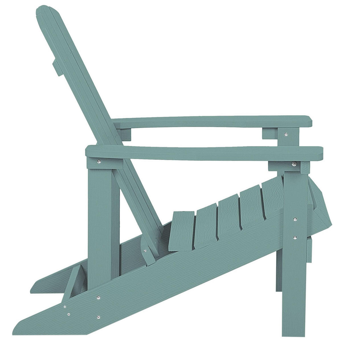 GARTENSTUHL mit Fußhocker Kunstholz türkis Adirondack - Türkis, Kunststoff (75/88/88cm) - Beliani