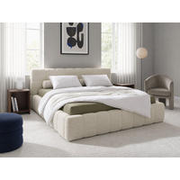 POLSTERBETT Celestia Hellbeige 180/200 cm Boucle mit Bettkasten - Beige, Textil/Metall (180/200cm) - wonello