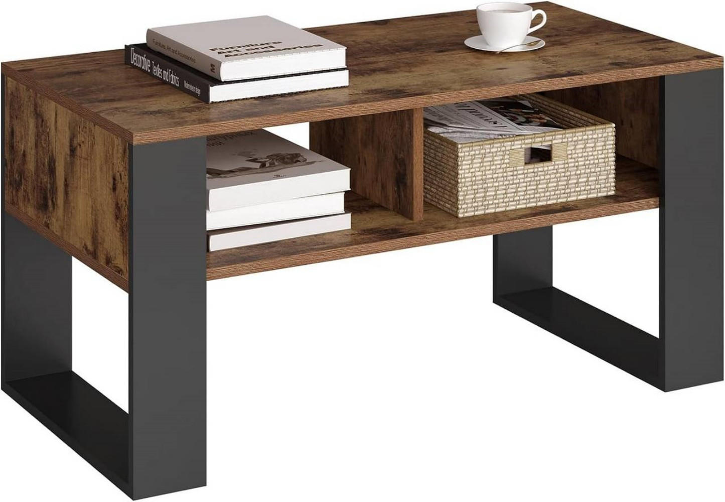 Woltu Couchtisch Alteiche 90x45.5x45 cm