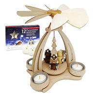 TISCH-PYRAMIDE Eulenwald 14/18/24 cm - Multicolor, Holz (0.1/24/0.1cm) - Dekoteam24