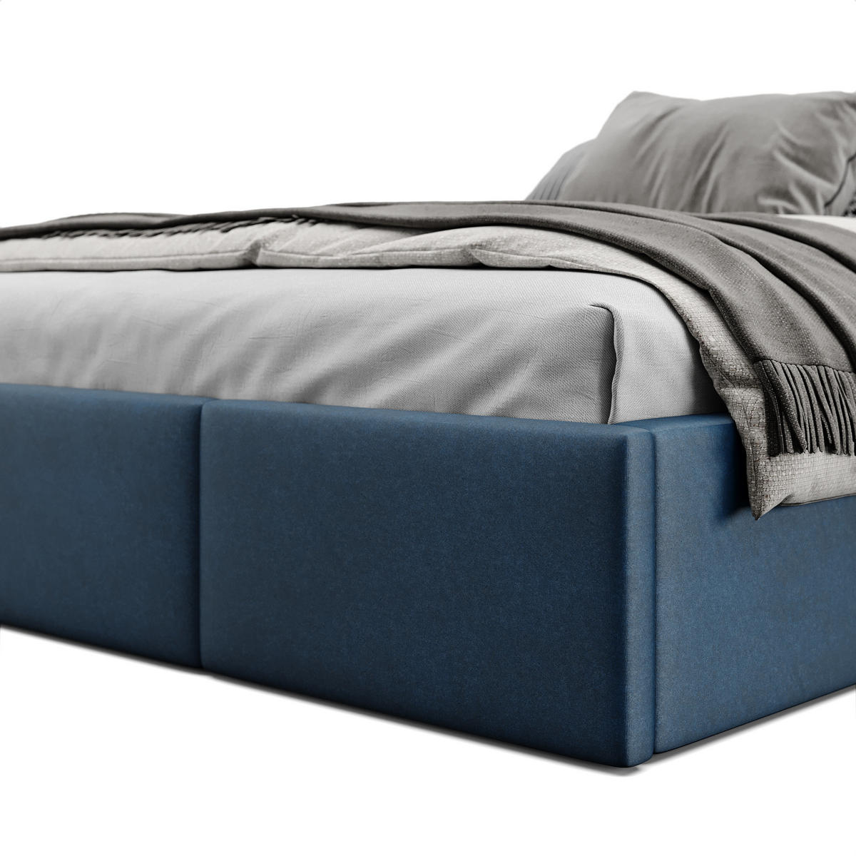 POLSTERBETT für Schlafzimmer Bett mit Stauraum Dunkelblau 140x200cm - Dunkelblau, Holzwerkstoff/Textil (160/200cm) - Muralo