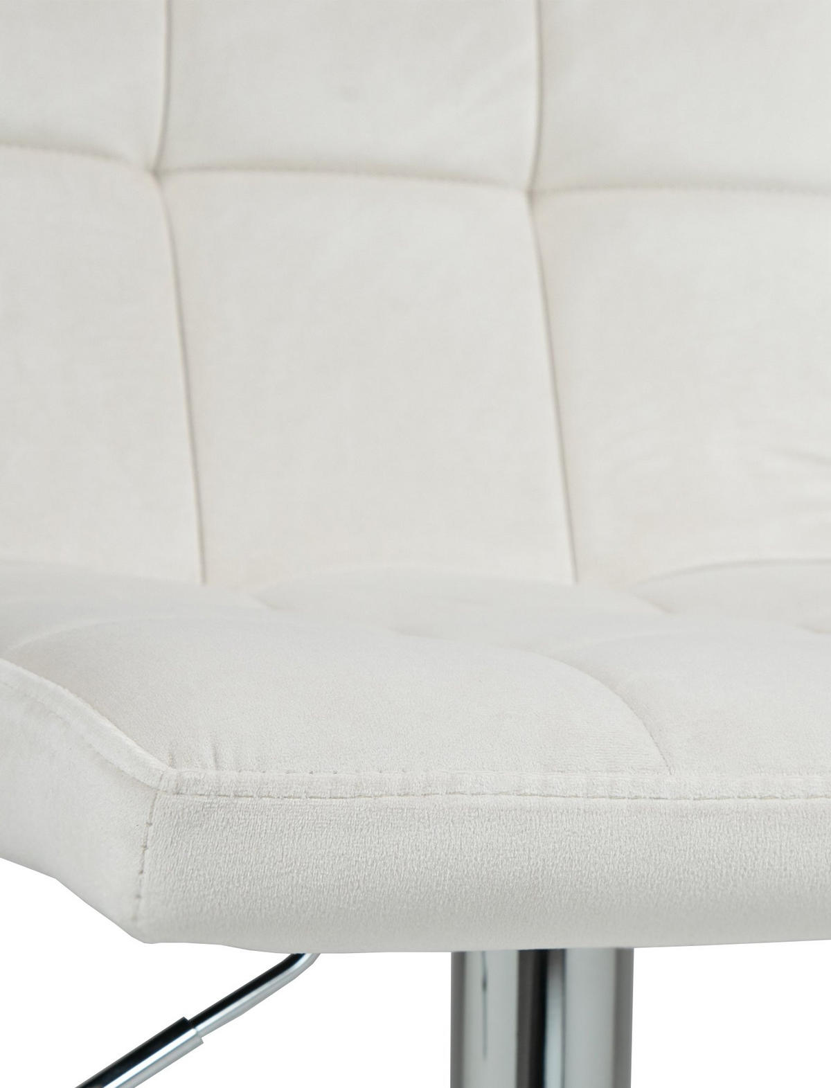 BARHOCKER 2er Set Samt creme - Chromfarben/Creme, Textil/Metall (46/94/47cm) - CLP