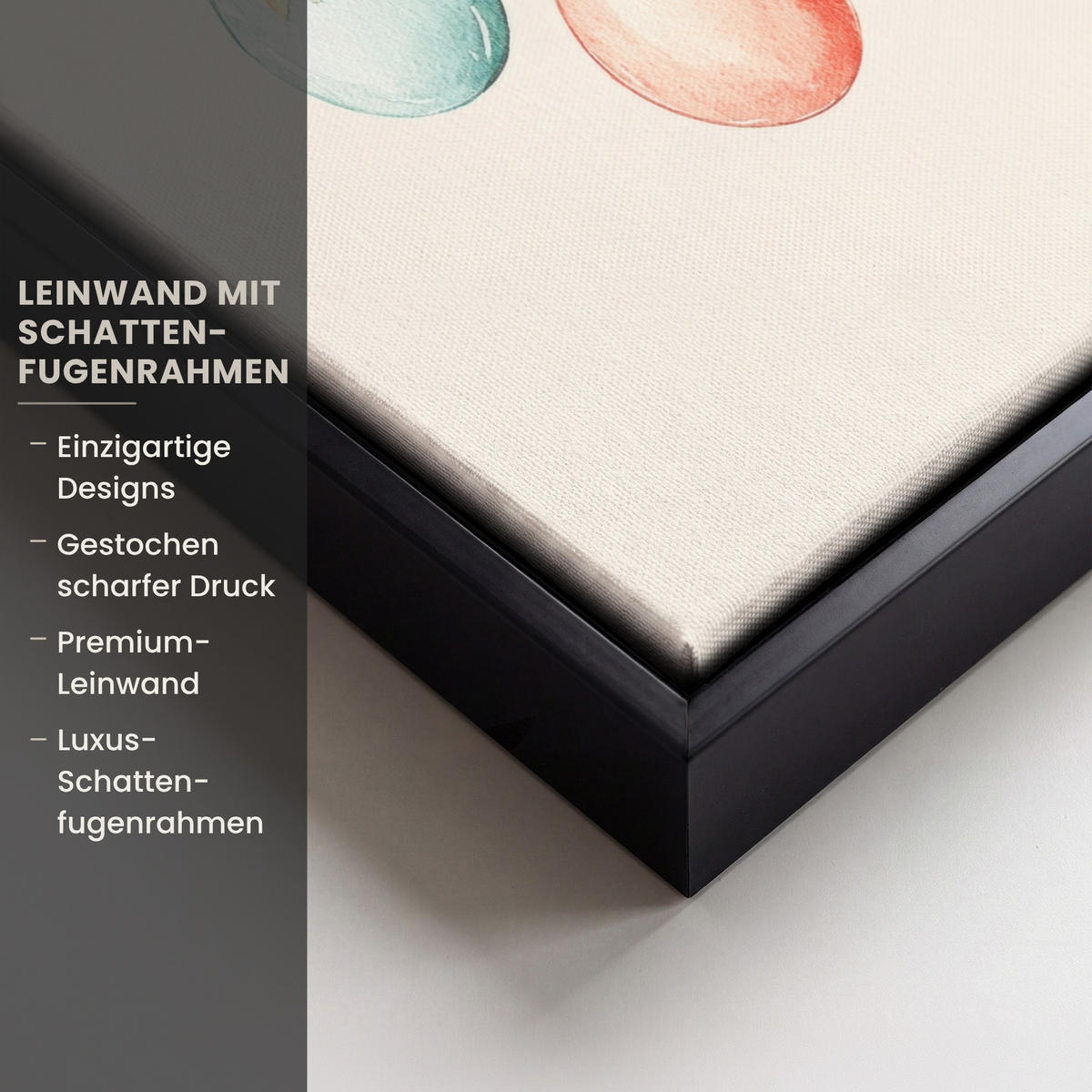 LEINWAND Bilder mit Rahmen - Osterkuchen - Schleife - Eier - 20x30 - Creme, Textil (20/30cm) - MuchoWow
