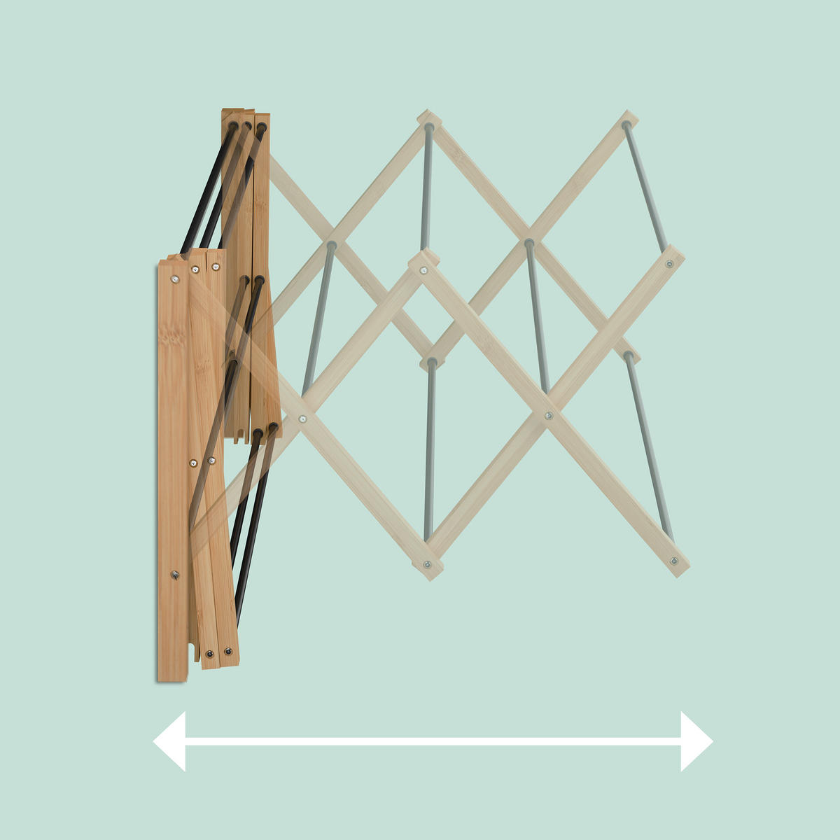 SUŠIAK na prádlo - viacfarebná, kov/drevo (71.5/45/59cm) - Relaxdays